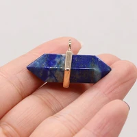 natural gem stone lapis lazuli pendant handmade crafts diy charm necklace earrings jewelry accessories gift making size 20x35mm