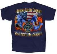 i fought for my country now i protect my community veteran fire fighter t shirt cotton short sleeve o neck mens t shirt s 3xl