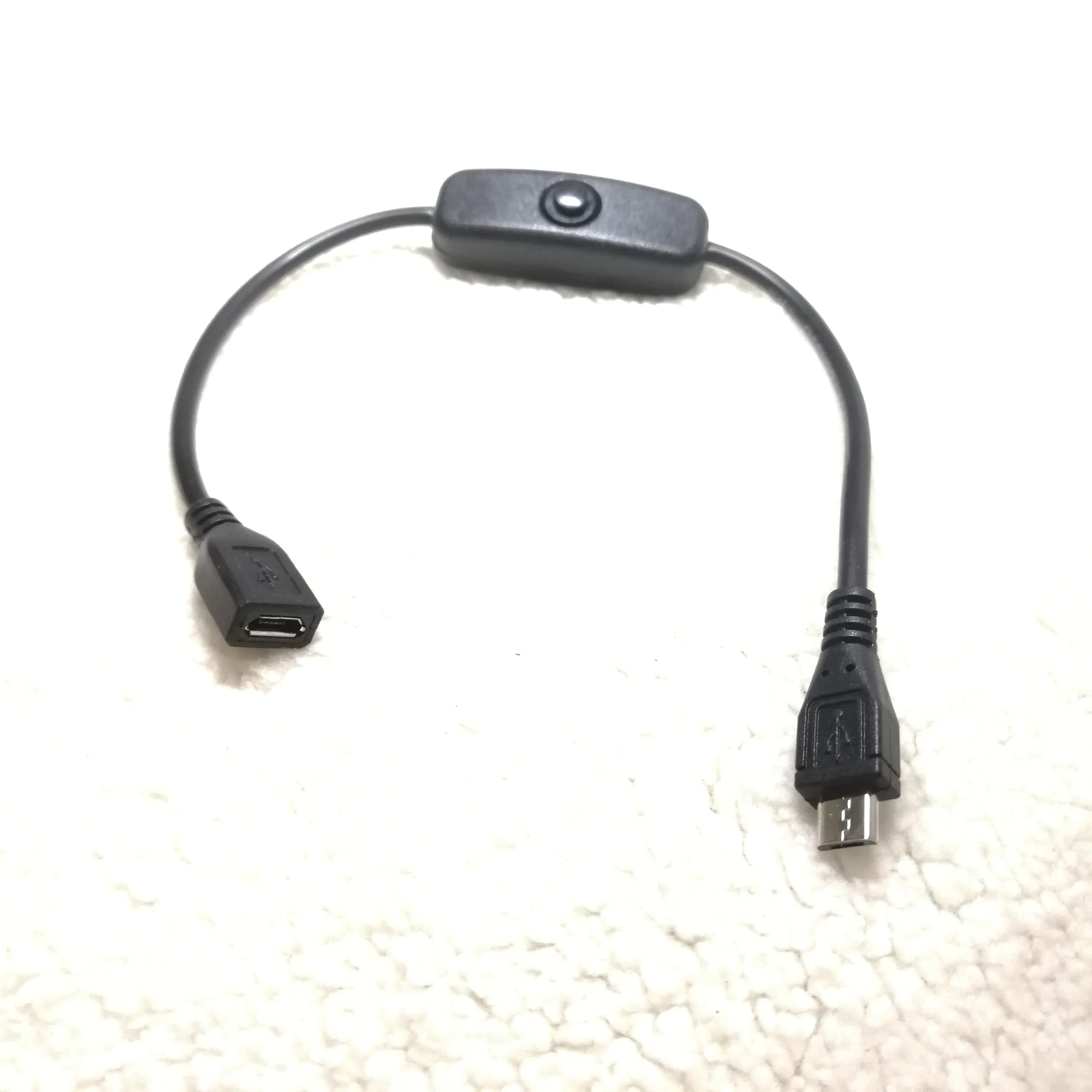 

Кабель адаптера питания Micro USB «Папа-мама» с переключателем ВКЛ./ВЫКЛ., черный
