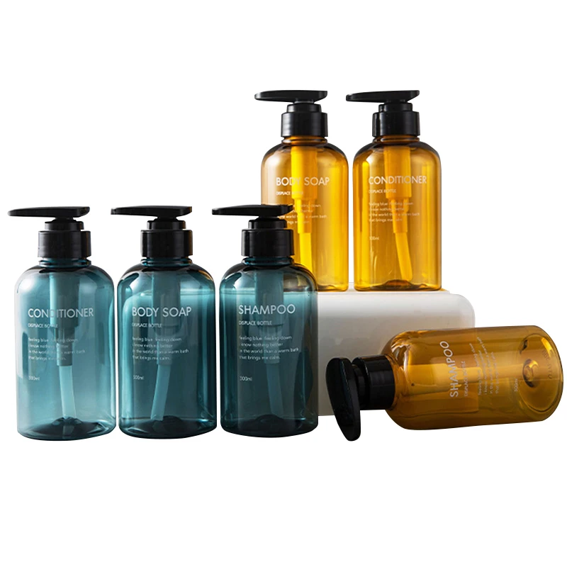 

3pcs/set Soap Dispenser Bottle Bathroom Shampoo Bottle Large-capacity Press Type Lotion Body Soap Empty Bottle Set 300ML/500ML