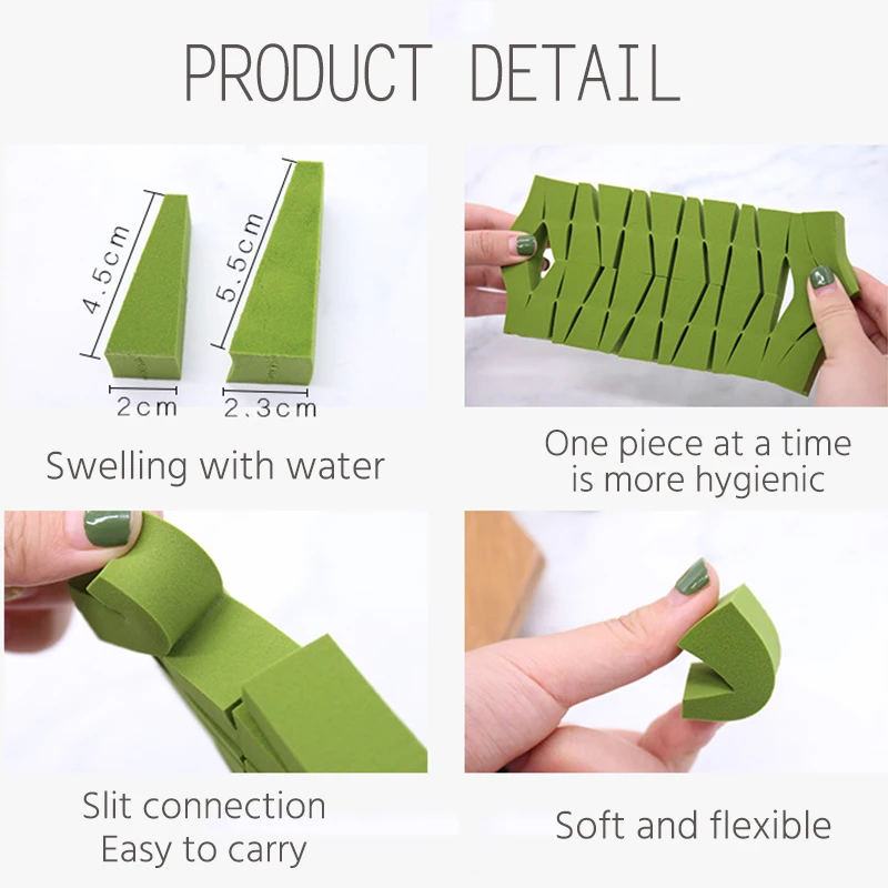 24 шт Одноразовые Макияж Губка comseticsбыл буфами на рукавах пудра гладкая Спонжик