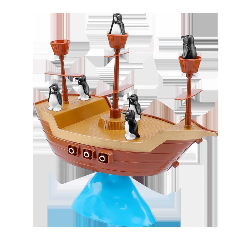 

Pirate Ship Balance Game Little Penguin Puzzle Board Game Parent-Child Interactive Toy Family Party Game