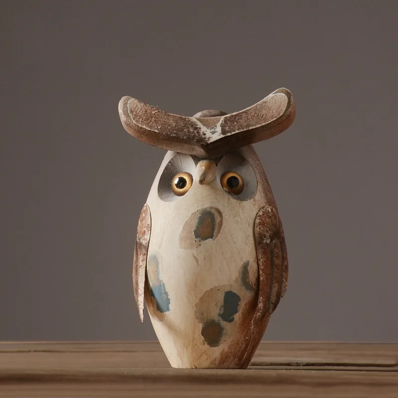 

American Retro Resin Owl Decoration Living Room Entrance Decoration Statue M Mogutou Study Model Room Soft Sculpture