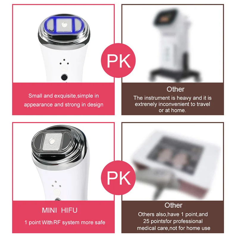 Ultrasonic Bipolar RF Radio Frequency Machine Face Lifting Skin Rejuveantion Massager Mini Hifu Anti Wrinkle Tightening Device