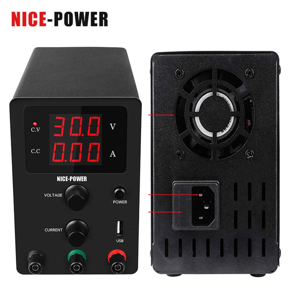 Регулируемый источник питания Nice power черный 60 в 5 А постоянный ток 30 В 10