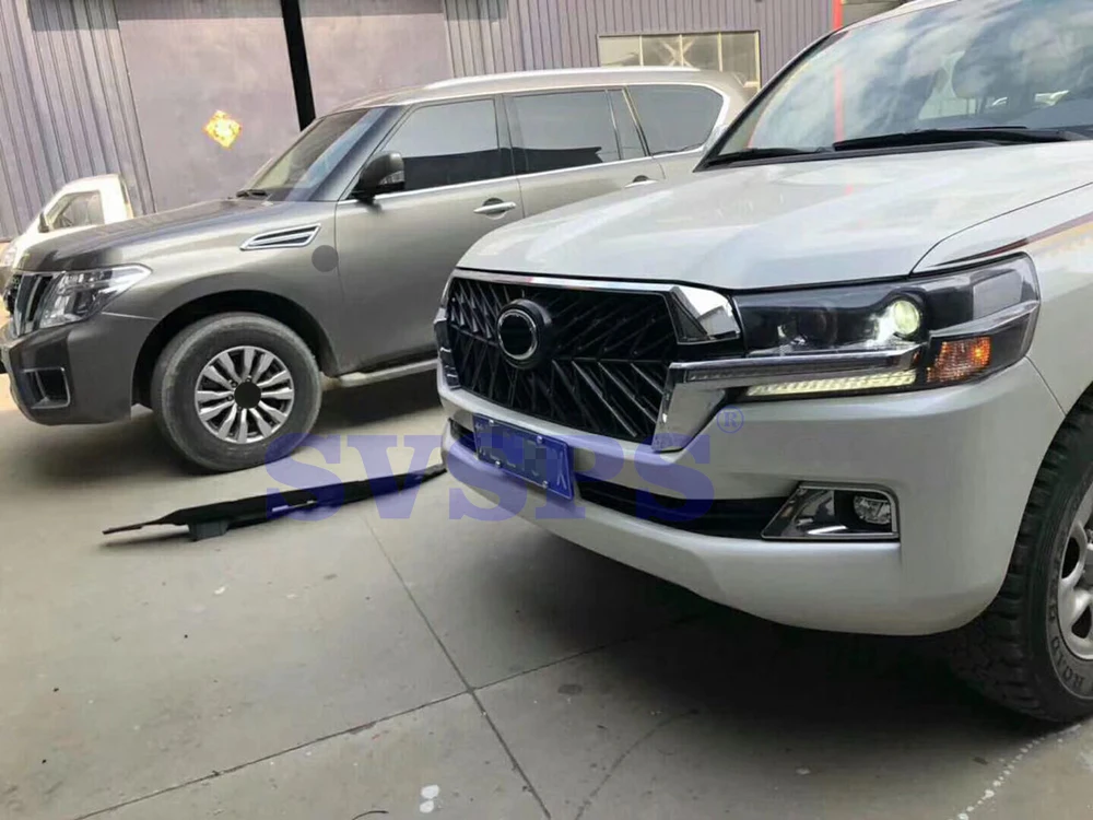Высокое качество ABS Хром Передняя средняя тюнинг решетка обновление до LX570 TRD Стиль для Toyota Land Cruiser 200