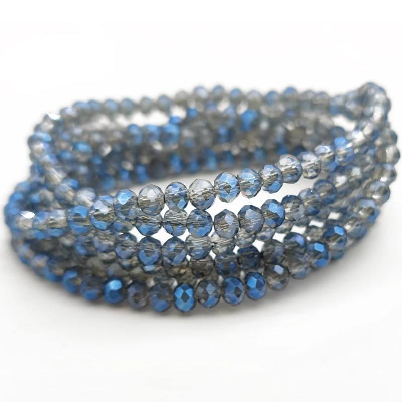 

2 3 4 6 8mm Blue Glass Czech Crystal Faceted Flat Beads Round Loose Beads for Jewelry Making DIY Bracelet Necklace Accessories