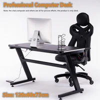 120x60x73cm Gaming Table Black Computer Desk Simple Bedroom Desktop Home Office Small Table Quality Z Game Desk with 2 Line Hole
