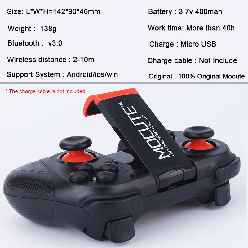 Универсальный MOCUTE 050 VR игровой коврик Android джойстик Bluetooth управление Лер селфи пульт дистанционного управления затвора геймпад для ПК смартфон