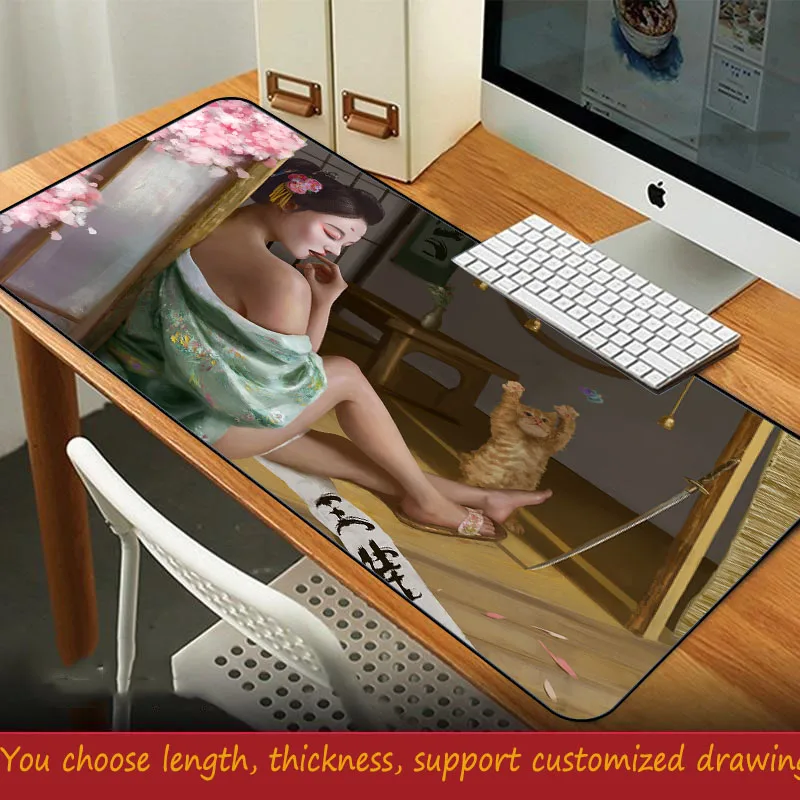 XGZ super mouse pad cartoon female computer game non-slip natural rubber large with seaming is suitable for players | Компьютеры и