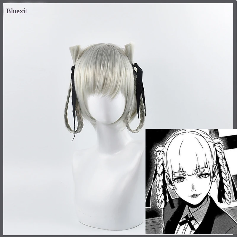 Kakegurui косплей парик волос длинные momoboami kirari серые волосы ролевые игры Хэллоуин