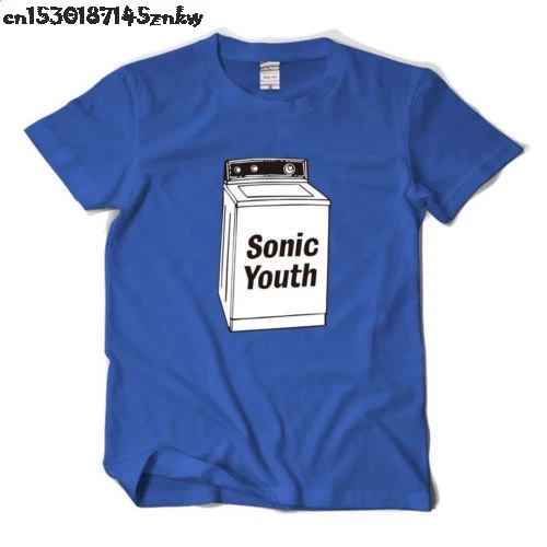 SONIC YOUTH Washing Machine официальная мужская синяя футболка с принтом Футболка для