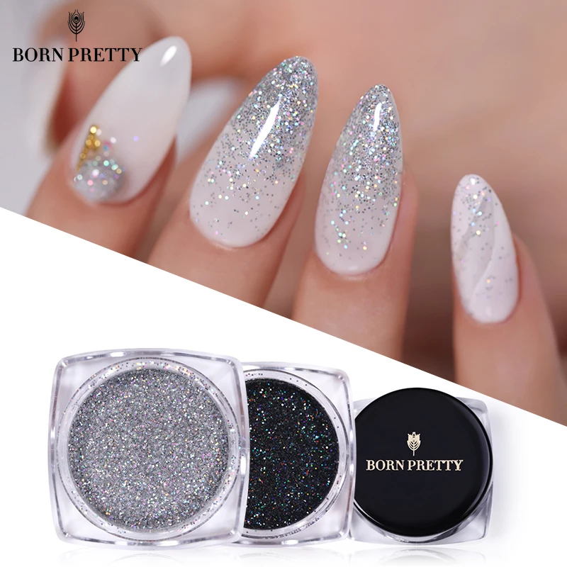 BORN PRETTY голографический блестящий для ногтей порошок лазерный порошок красочный пигмент хромированные пигменты пыль два цвета дизайн ногтей DIY