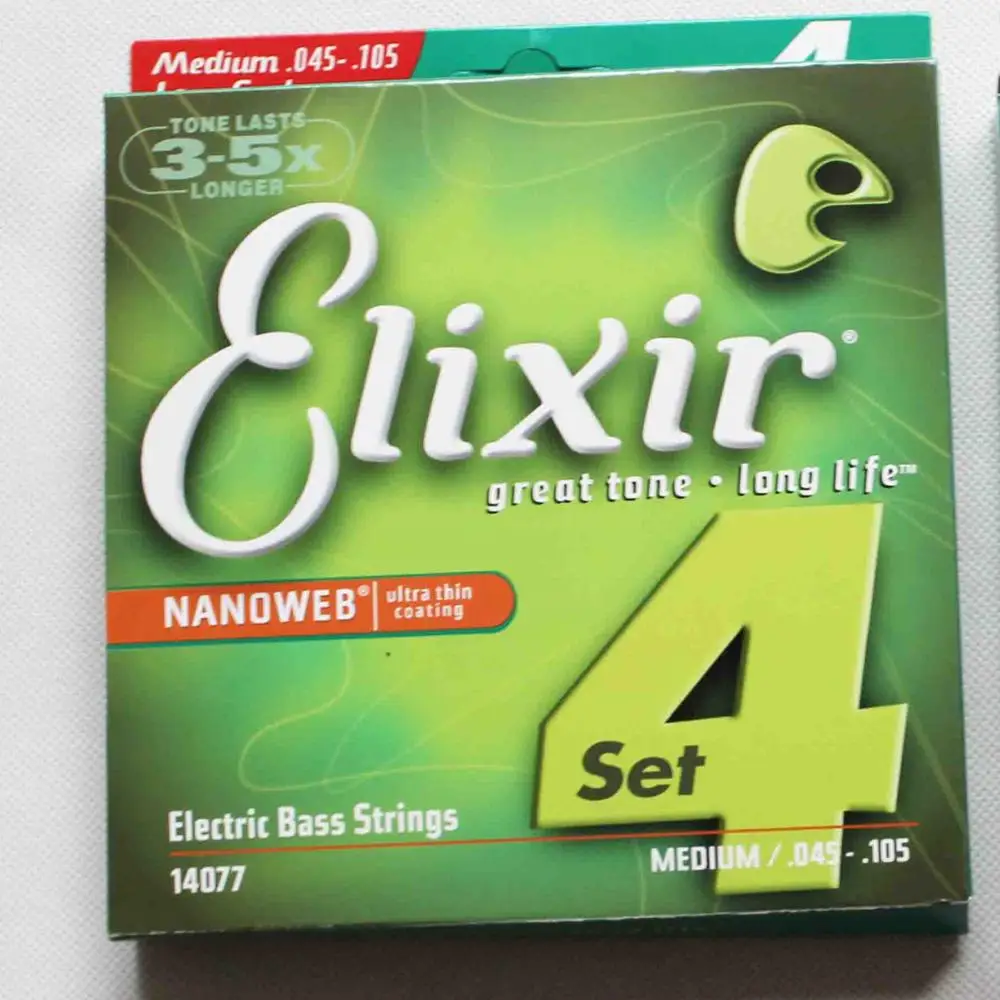 Новые электрические басовые струны Elix NANOWEB 14077/14777 4/5 струн ультратонкие стальные