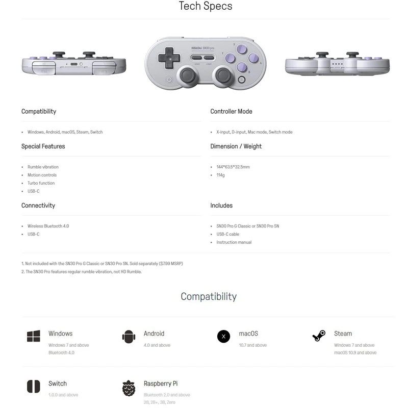WUIYBN 8BitDo SN30 Pro GB SN версия Геймпад контроллер для Windows Android macOS nintendo Джойстик-переключатель