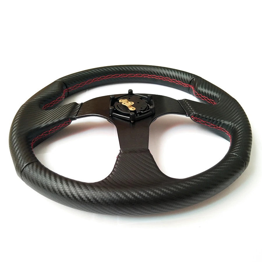 Универсальное гоночное рулевое колесо 14 дюймов с логотипом из углеродного