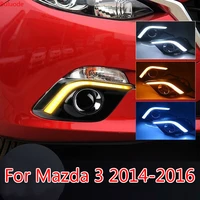 yellow turn signal function waterproof abs 12v car drl led daytime running light daylight for mazda 3 2014 2015 2016