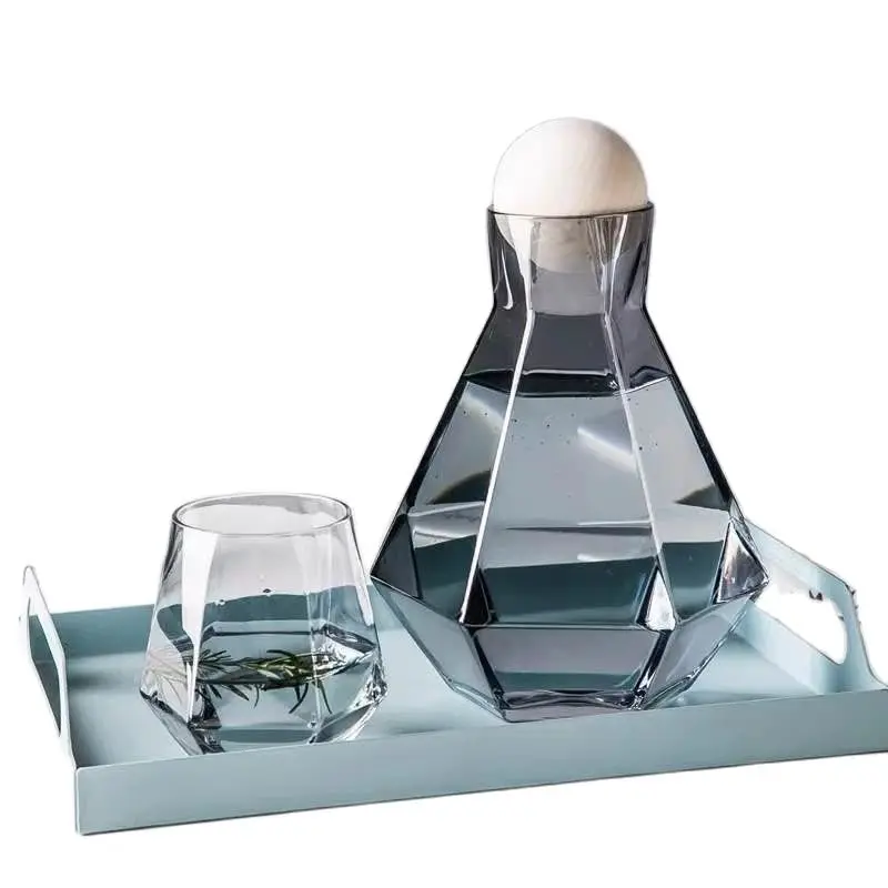 

Стеклянная чайная чашка с фильтром для холодной воды 1300 мл, кувшин, шестигранные чашки для виски, коктейля, вина, скандинасветильник легкие ...