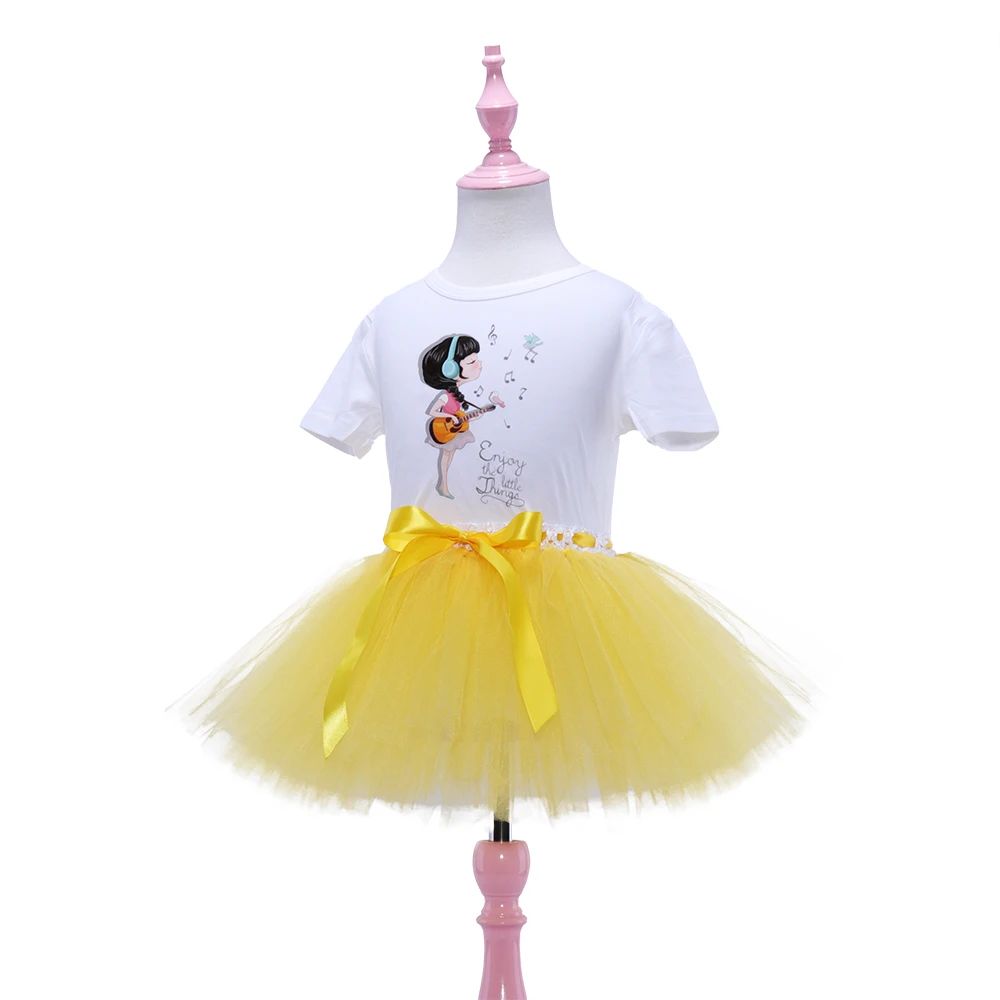 Юбка Тюлевая короткая для девочек-подростков юбка-пачка танцев белая желтая