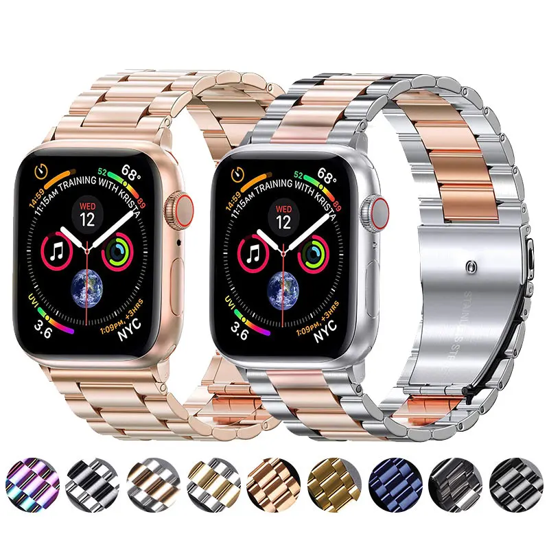 

Metal Stainless Steel Band For iWatch Band 44mm 42mm 40mm 38mm Bracelet Strap For Apple Watch 41mm 45mm Series 7 6 SE 5 4 3 2 1