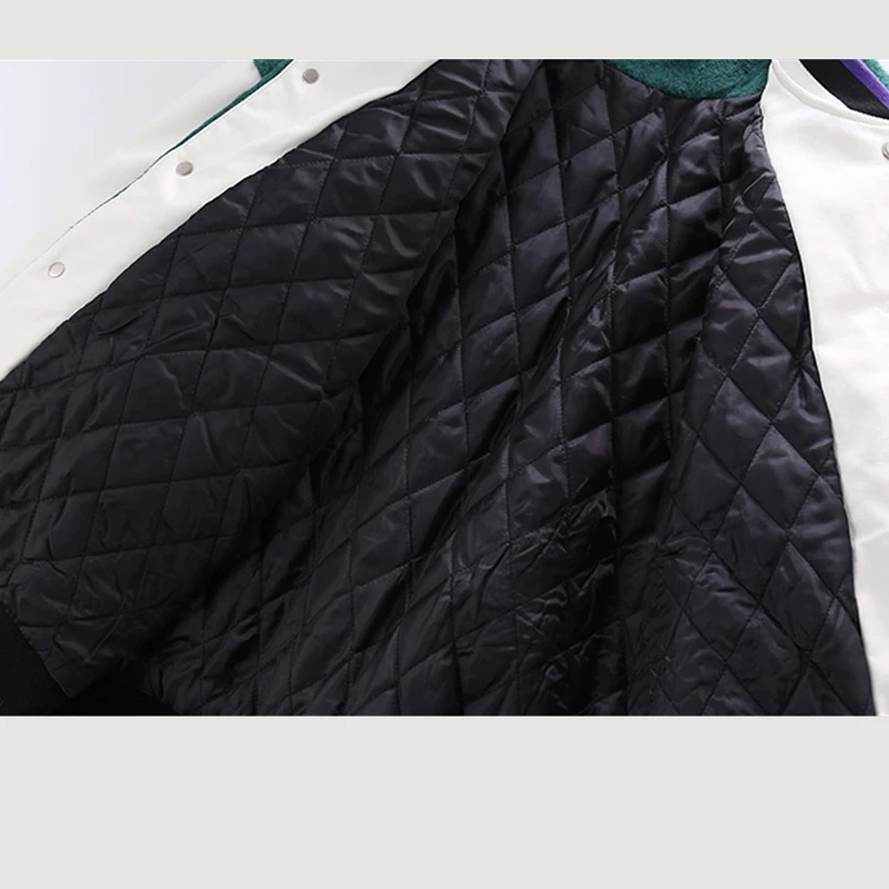 

Mens Thicken Letter Embroidery Baseball Jackets Streetwear Pu Patchwork Coats Harajuku Hip Hop Bomber Jacket Heart-shaped Outwea