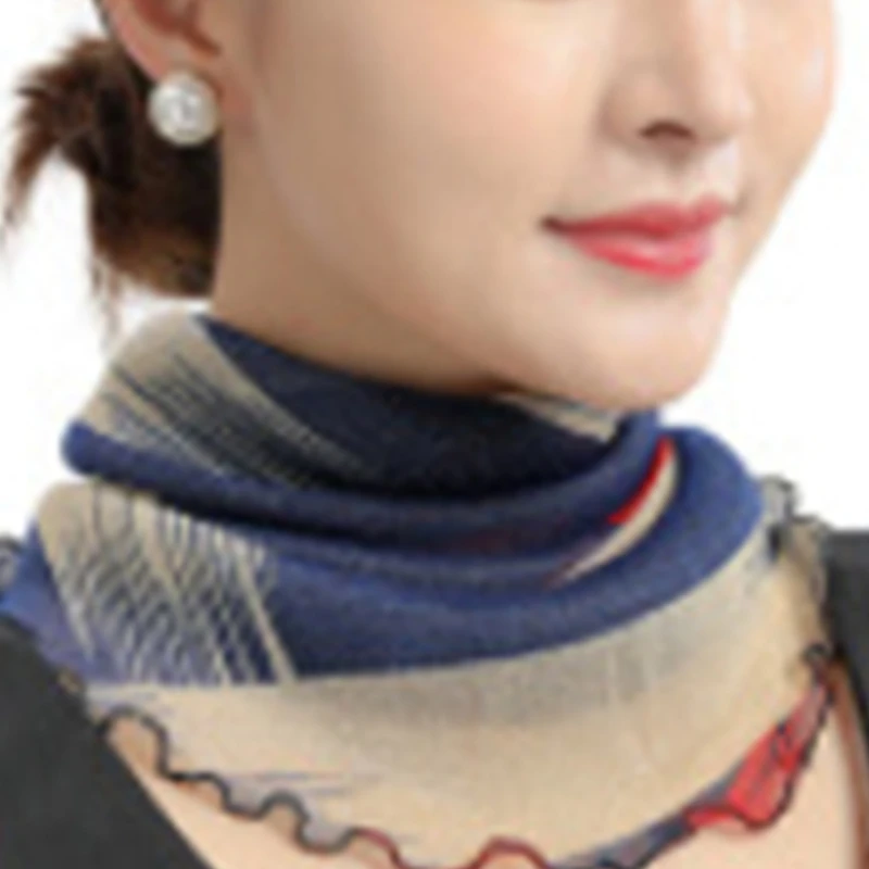 Spring Summer Chiffon Neck Collar Scarf Women Head Thin Sunscreen Variety Small Silk Anti-UV Mask Multi-Function |