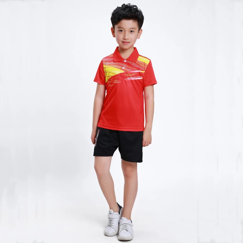 Рубашка для бадминтона детские рубашки Джерси настольного тенниса дышащая