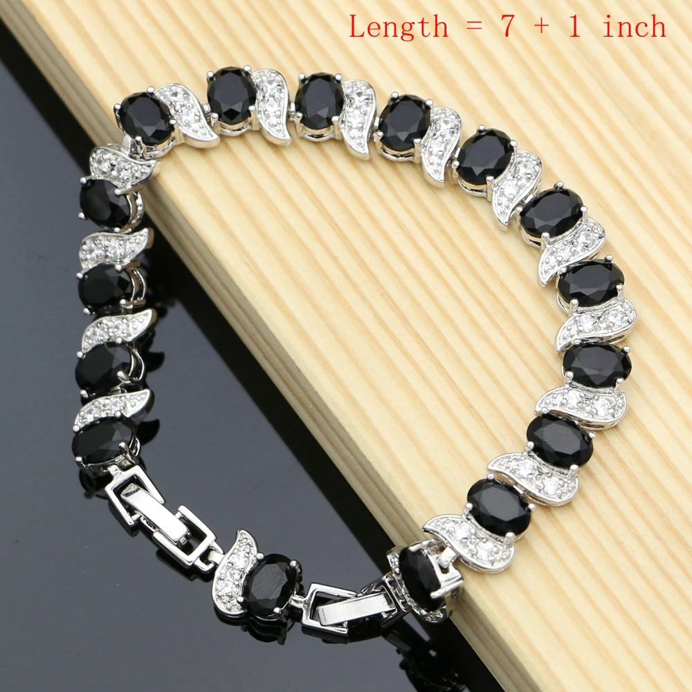 Черные жемчужины серебряные 925 ювелирные наборы для женщин свадебные серьги на каплях с жемчужным ожерельем, комплекты с кольцом, браслетом с кубическим цирконием.