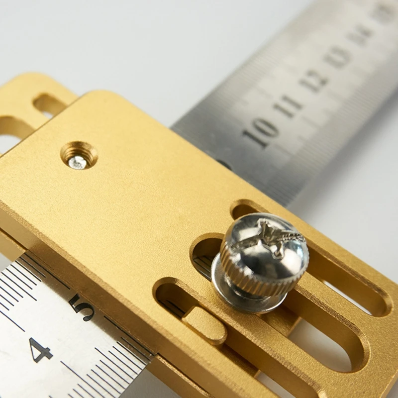 

X7AB Woodworking Scribing Tool Steel Ruler Positioning Block Crossed-Out Tools Line Drawing Marking Gauge Steel Ruler Limiter