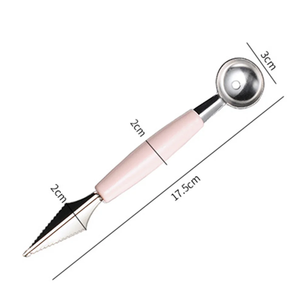 

2 In1 Dual-head Stainless Steel Carving Knife Fruit Watermelon Ice Cream Baller Scoop Stacks Spoon Home Kitchen Accessories