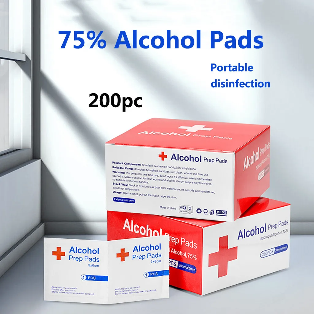 200 шт спиртовая влажная салфетка одноразовая дезинфекция Prep Swap Pad антисептик уход