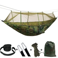 parachute fabric portable outdoor camping hammock with mosquito net hanging swing sleeping bed tree tent