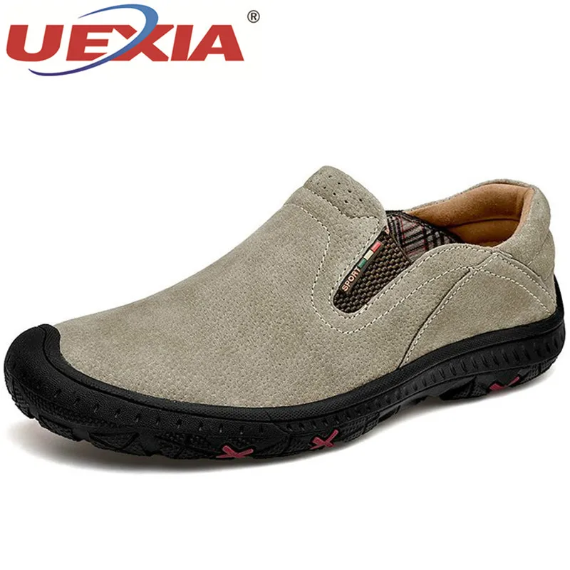 Мужские кожаные кроссовки UEXIA прогулочная модная брендовая обувь роскошные