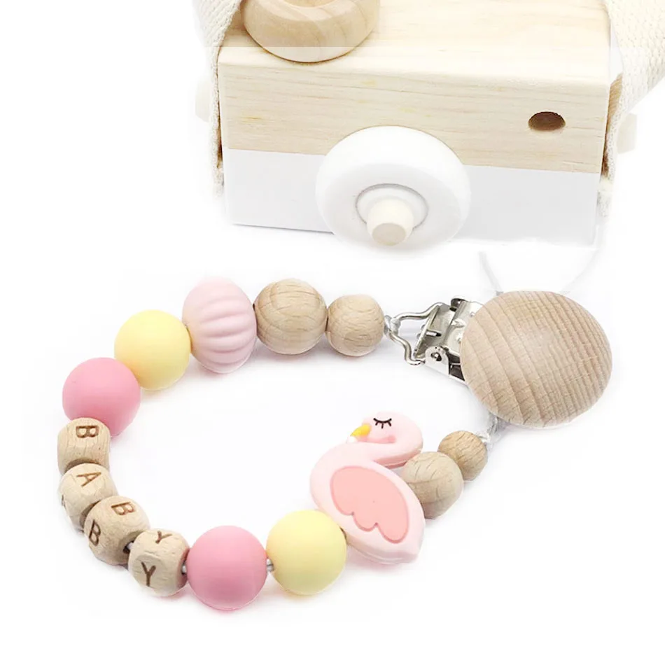 Силиконовые зажимы с именем под заказ цепочка для соски подарок будущей матери