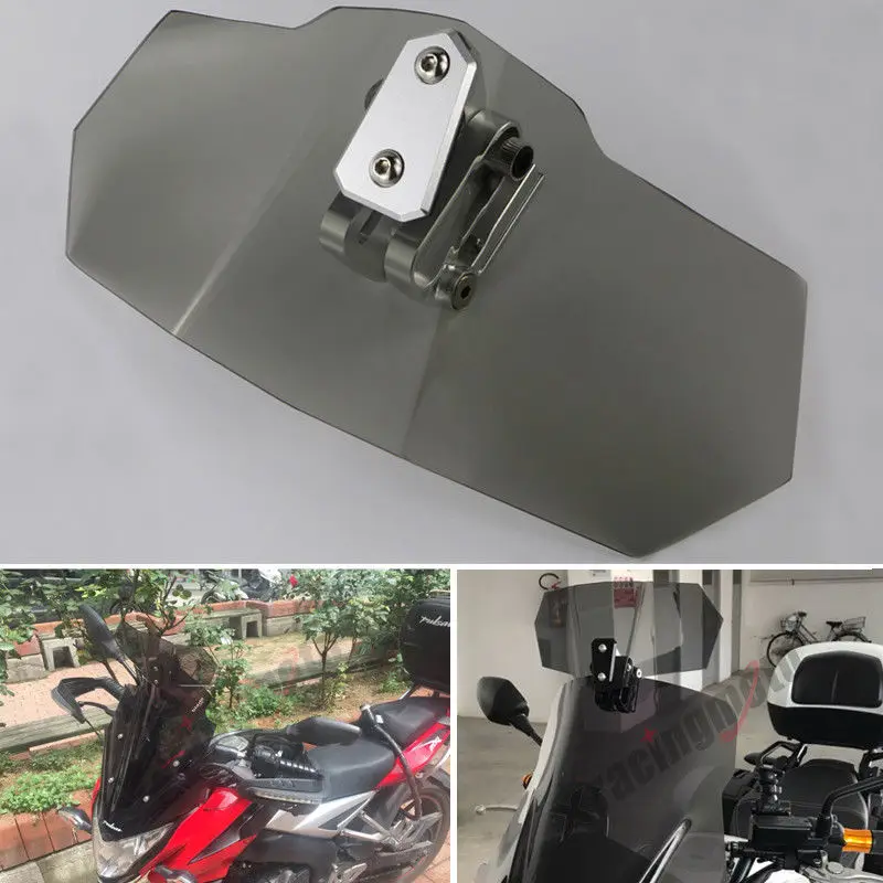 For Triumph Aprilia KTM Victory All Windshield Model Motorcycle Universal Airflow Adjustable Bolt-On Variable Spoiler Windscreen
