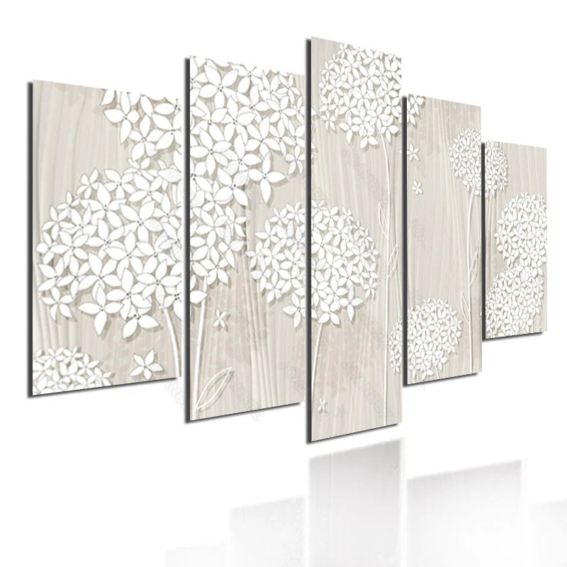 

Modern Style Canvas Material Decoration Painting Tile White Illustration Flower Pattern Background Poster Living Room Furniture