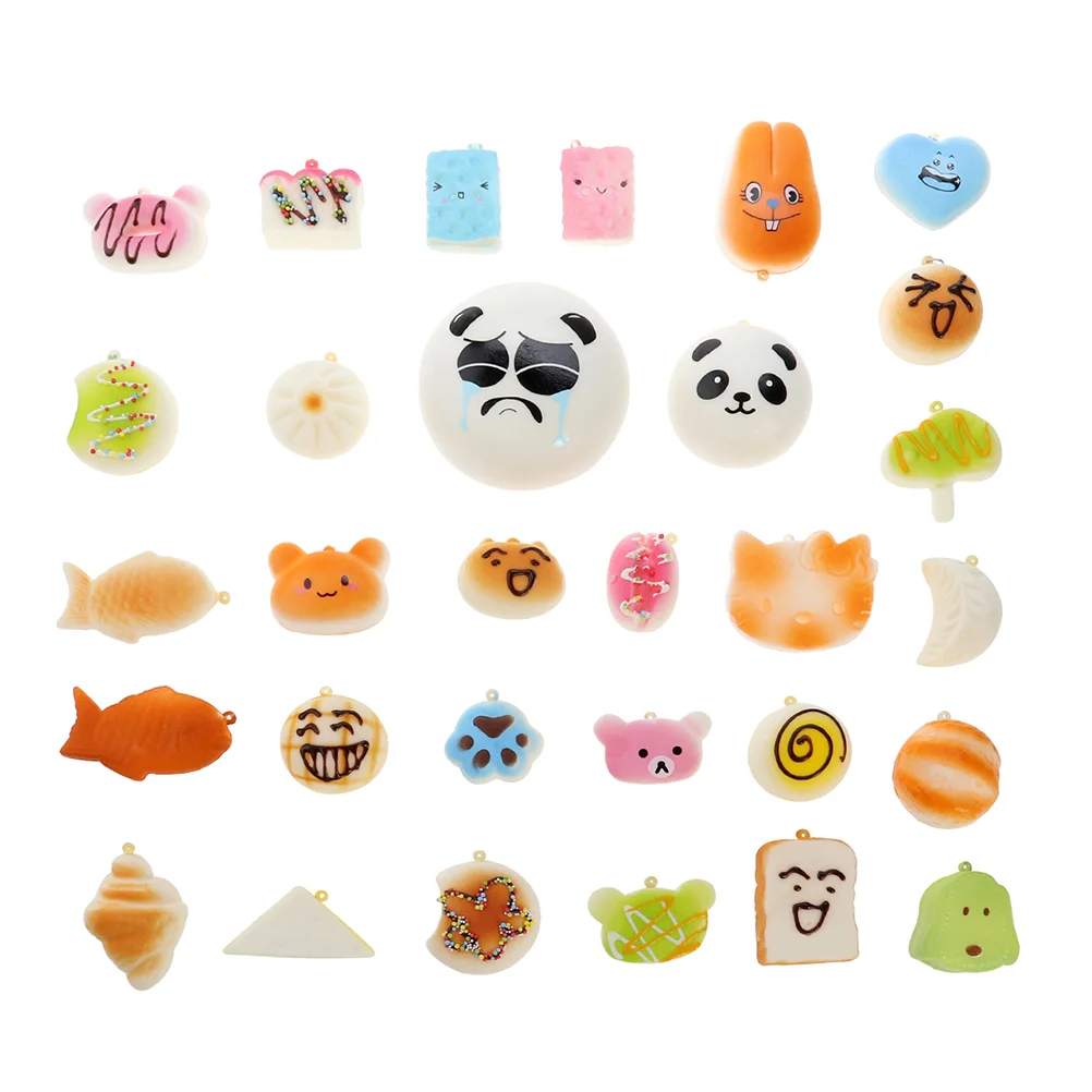 

30Pcs Jumbo Medium Mini Random Squeeze Panda Bread Cake Buns Phone Straps