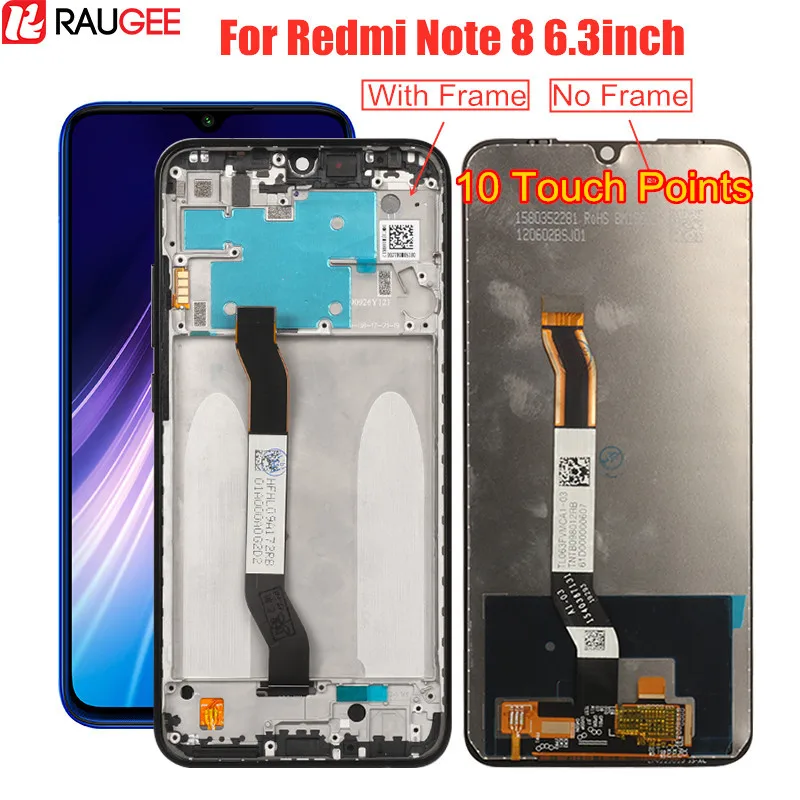 ЖК экран для Redmi Note 8 дисплей + сенсорный с рамкой замены Xiaomi Note8