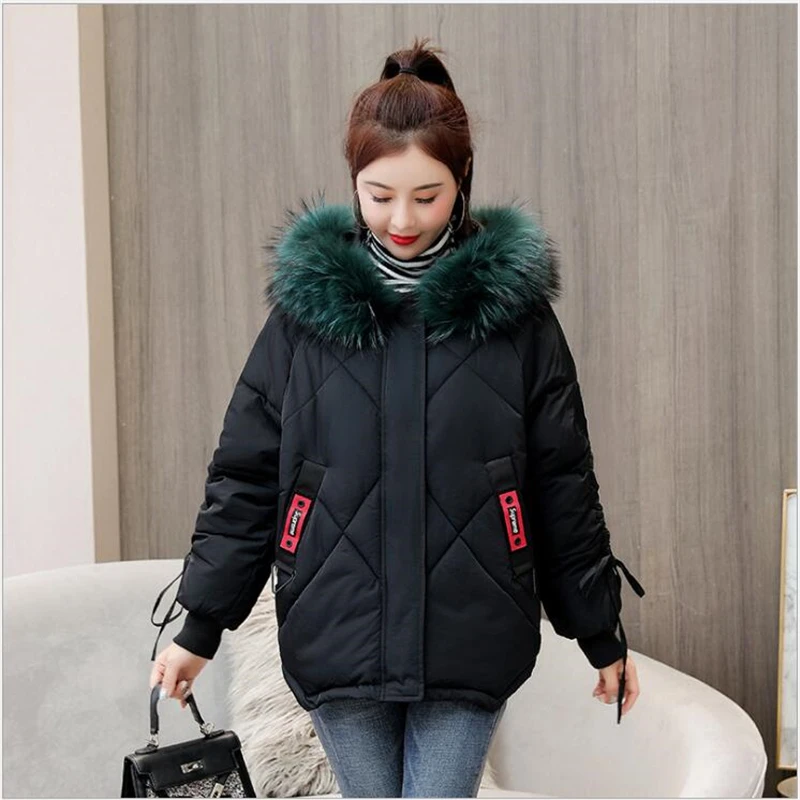 

2019 Fashion female parka Plus Size 2XL Women Winter Coat Short Thicken Warm Cotton Padded Winter Jacket Women R349
