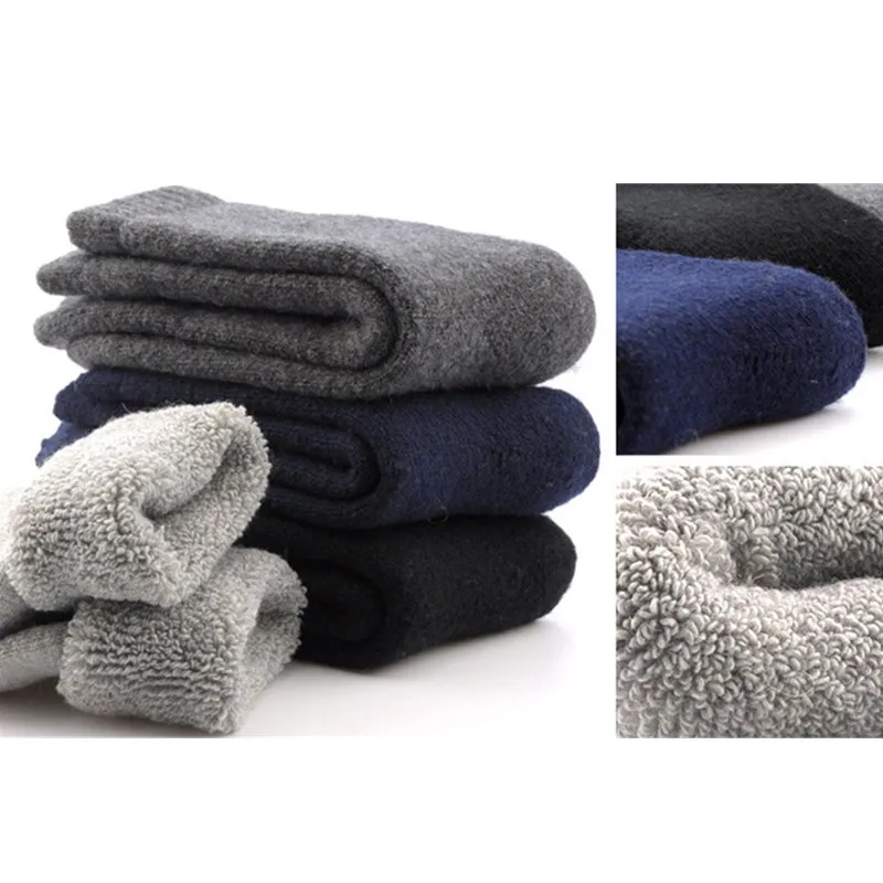 Зимние теплые женские однотонные кашемировые носки утолщенные толстые