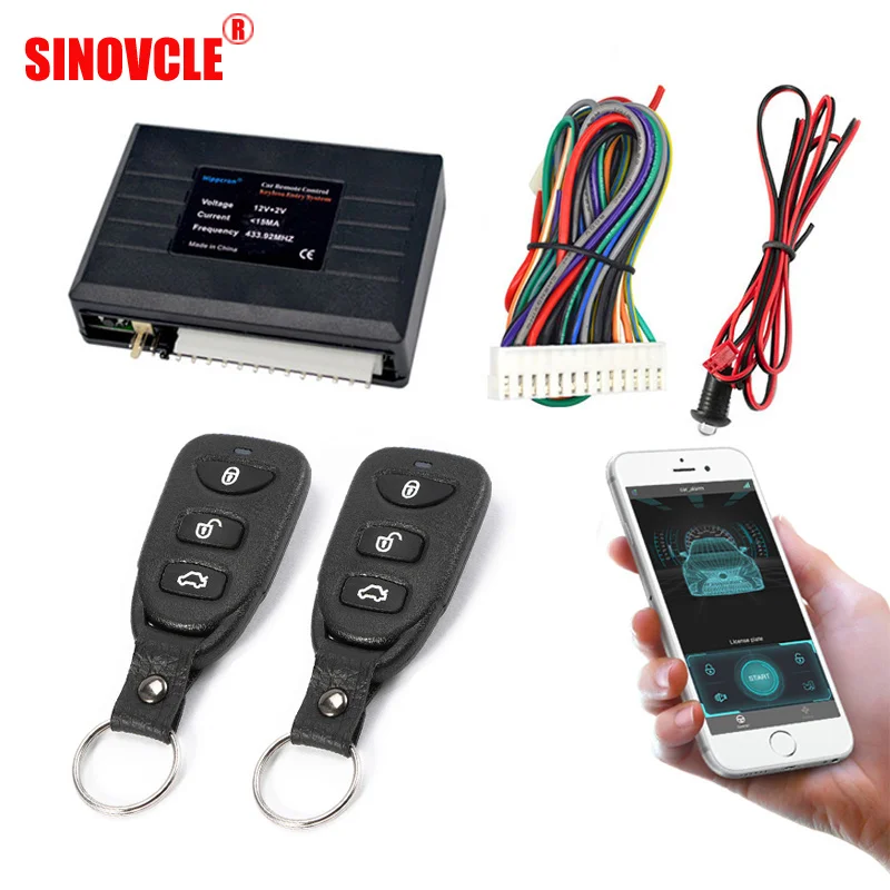 

Universal Car Alarm Systems Auto Remote Central Kit Door Lock Keyless APP With Remote Contr Entry System Central Locking