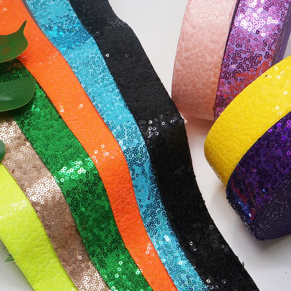 

Верхняя лента 25 ярдов в рулоне 1,5 дюйма 75 мм лента с блестками