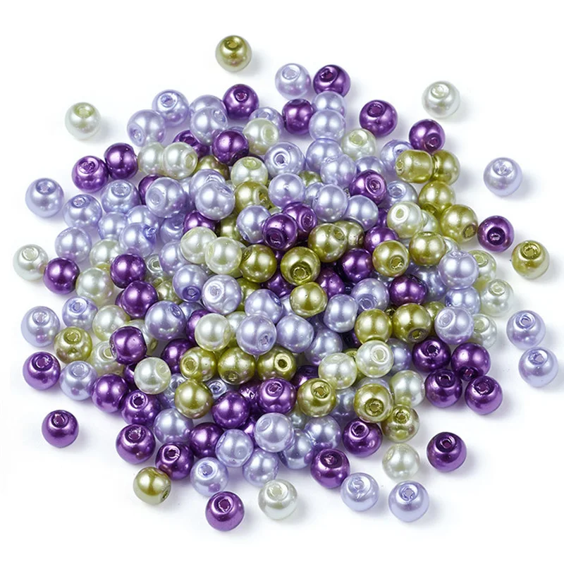 100 шт. жемчужные бусины 4 мм 6 8 мм|glass pearl beads|pearl beadsbeads for jewelry making |