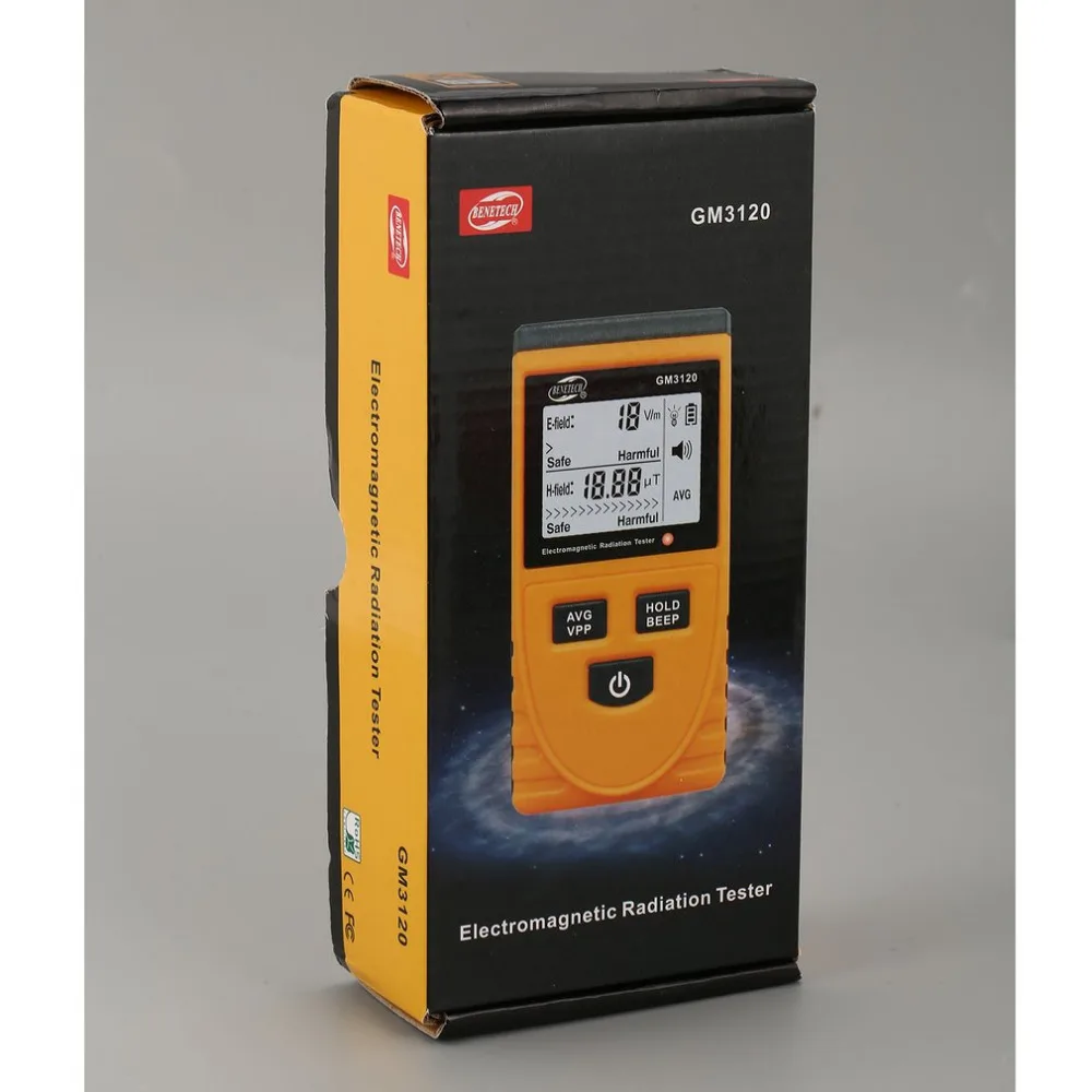 BENETECH GM3120 ЖК-цифровой детектор электромагнитного излучения измеритель Дозиметр