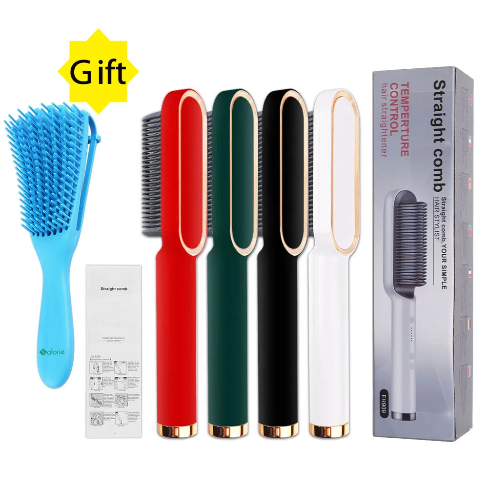 

2 в 1 Расческа для выпрямления и завивки волос электрическая расческа выпрямитель Профессиональный стайлер для волос Плойка для гофре