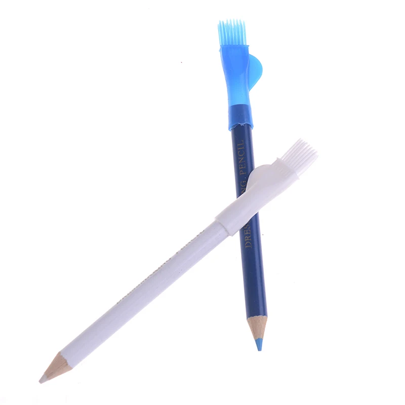 

2Pcs Dressmaker Tailor's Chalk Garment Fabric Craft Sewing Chalk Pencils With brush Temporary Marking Sewing Accessories