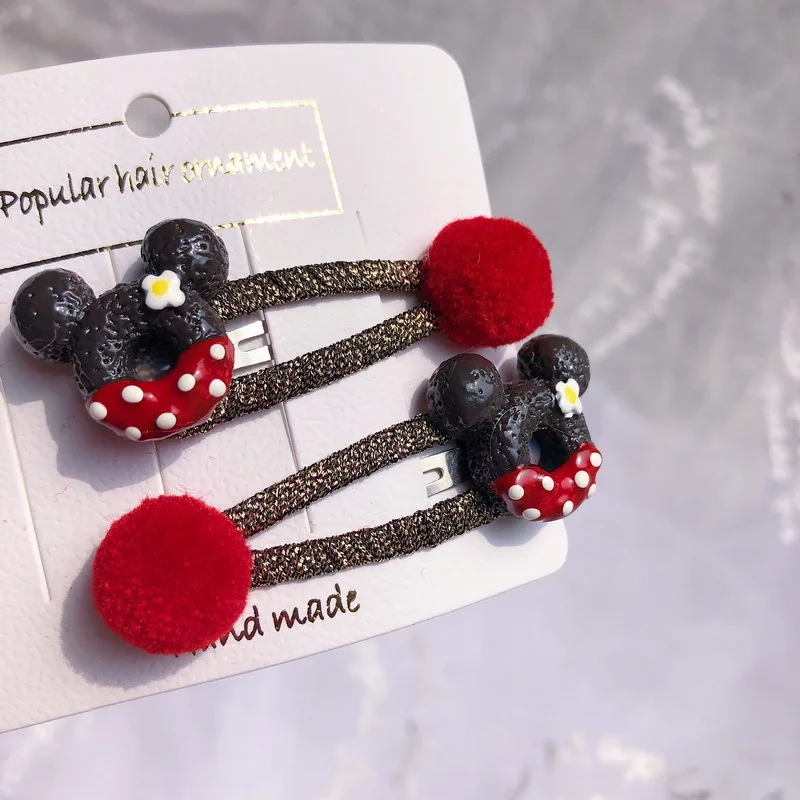 

2pcs Disney girl cute donut hairpin yarn ball candy bangs clip baby New Year Christmas water drop bb clip 2pcs/lot