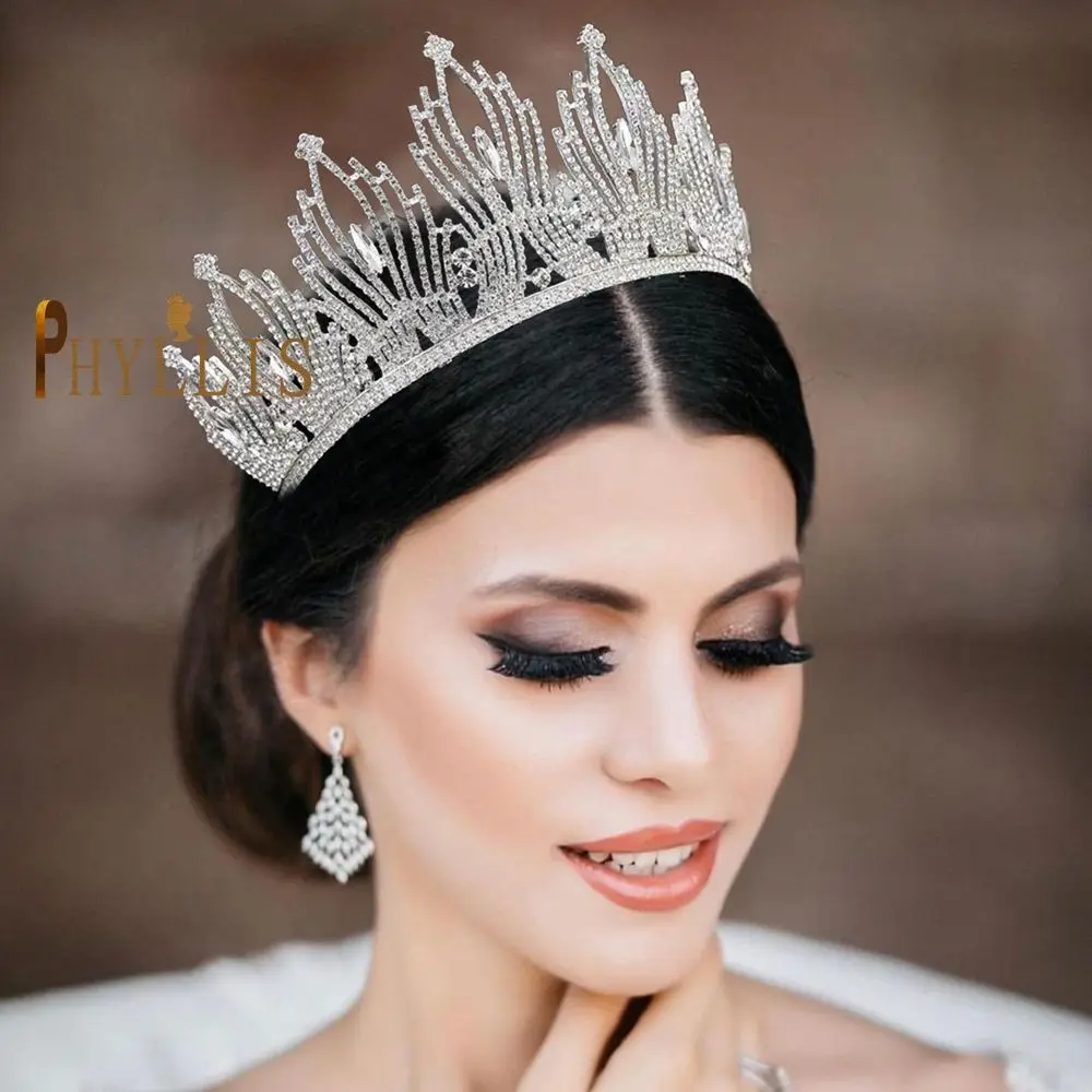 A247 роскошные свадебные головные уборы стразы на торжество Свадебные короны