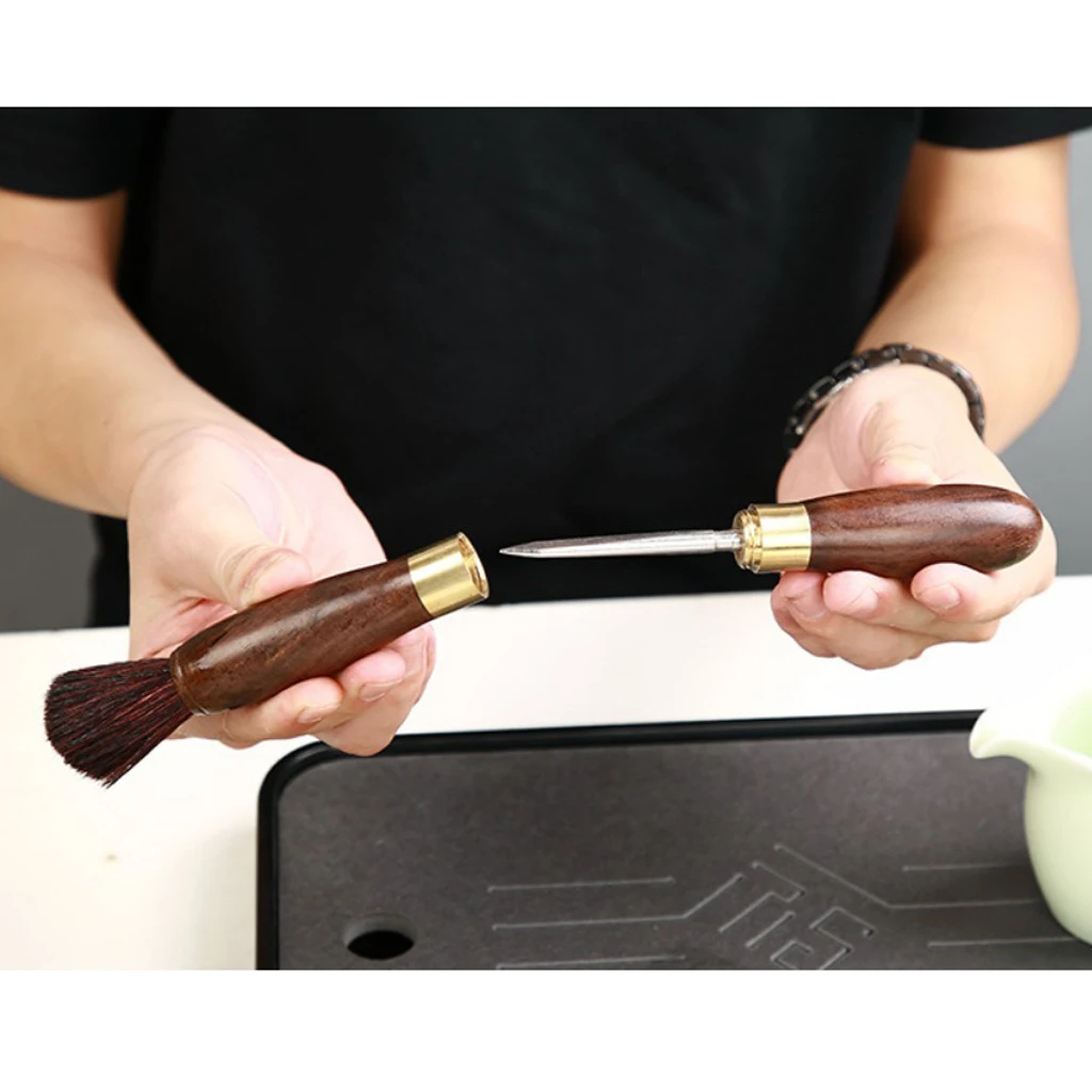 Китайский Черный сандаловый кунг-фу из черного дерева чайная щетка для чайного