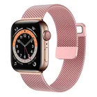 Ремешок Миланская петля для Apple Watch, браслет из нержавеющей стали для iWatch Series 7 SE 6 5 4 3 2 1, 45 мм 41 мм 44 мм 42 мм 40 мм 38 мм